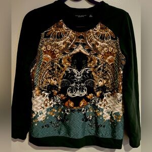 Susan Graver weekend sweatshirt XXS green.